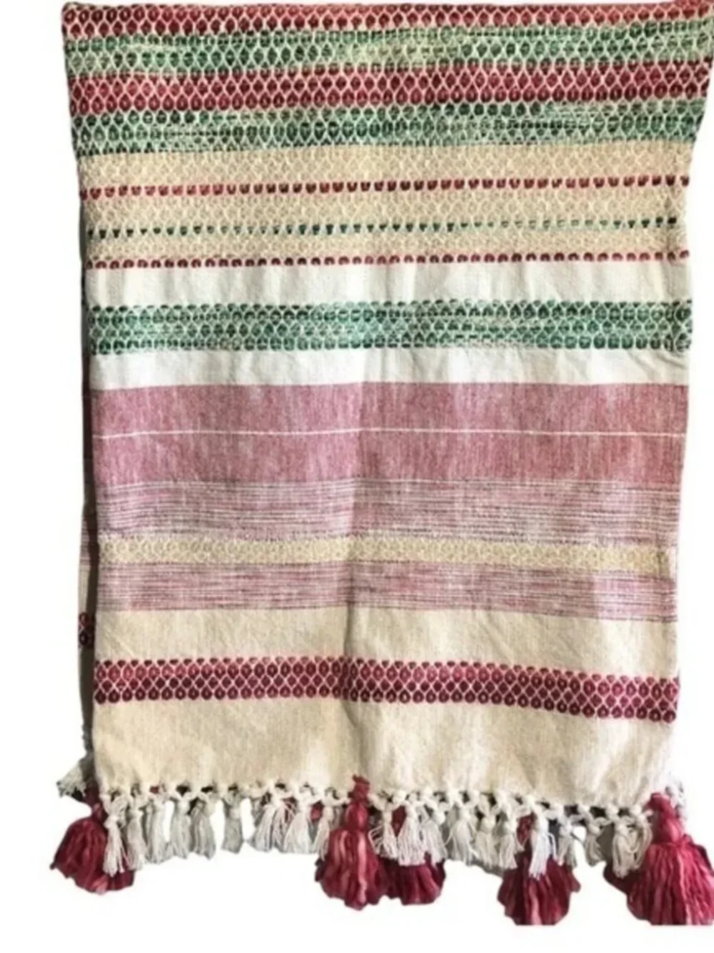 Cherished Traditions tasseled ivory throw